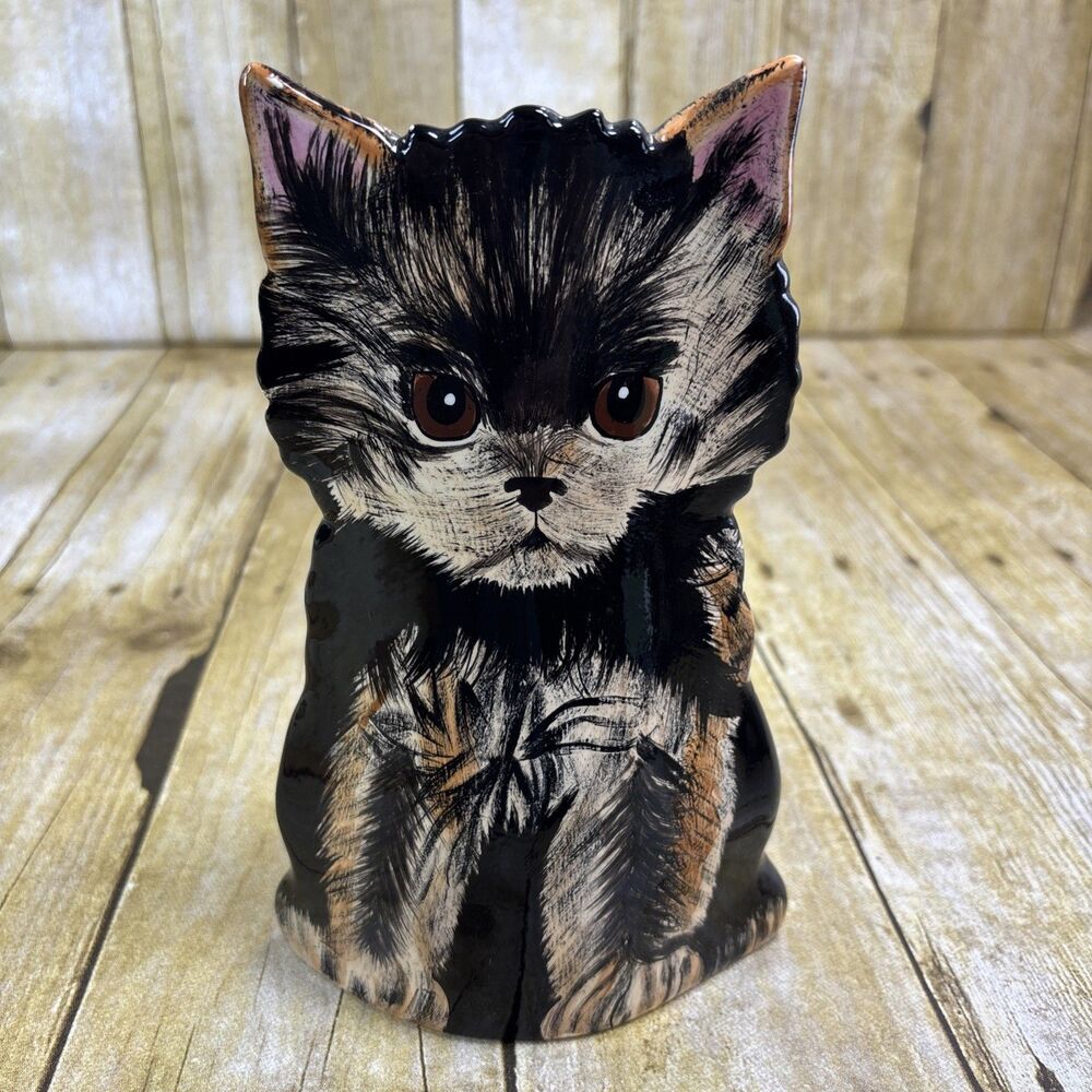 Dogs By Nina Lyman Vase Yorkie 8" Yorkshire Terrier Hand Painted